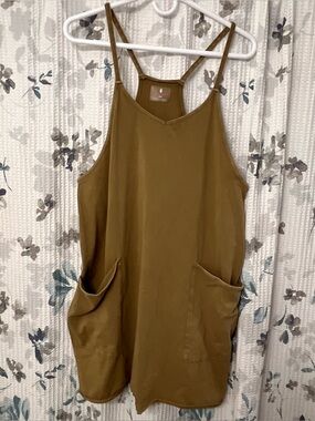 FP Movement by Free People Olive Green Jumpsuit Romper with Pockets